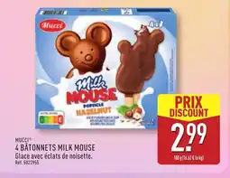 ALDI MUCCI 4 bâtonnets milk mouse offre