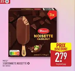 ALDI MUCCI 3 batonnets noisette offre