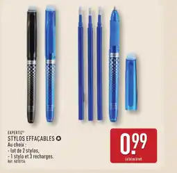 ALDI EXPERTIZ Stylos effacables offre
