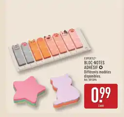 ALDI EXPERTIZ Bloc-notes adhésif offre