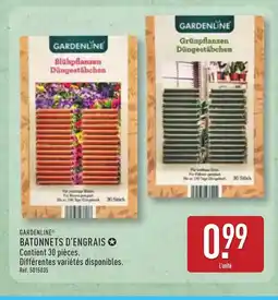 ALDI GARDENLINE Batonnets d'engrais offre