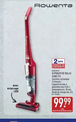 ALDI ROWENTA Aspirateur balai sans fil offre