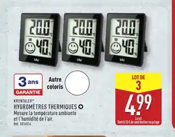 ALDI KRONTALER Hygromètres thermiques offre