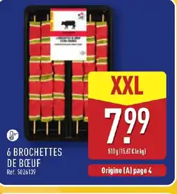 ALDI 6 brochettes de bœuf offre