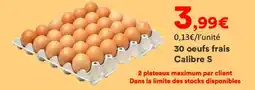 Hmarket 30 oeufs frais Calibre offre