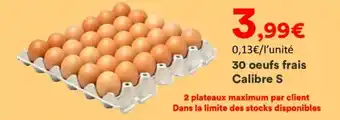 30 oeufs frais Calibre
