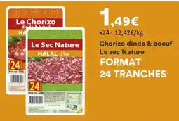 Hmarket Chorizo dinde & boeuf Le sec Nature offre