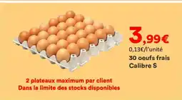 Hmarket 30 oeufs frais Calibre S offre