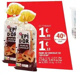 E.Leclerc ÉPI D'OR Pains au chocolat x8 offre