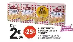 E.Leclerc TOKAPI Assortiment de crackers lot de 4 offre