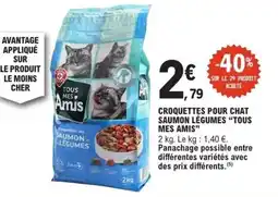 E.Leclerc TOUS MES AMIS Croquettes pour chat saumon légumes offre
