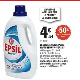 E.Leclerc EPSIL Lessive liquide pure fraicheur offre