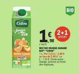 E.Leclerc CIDOU Nectar orange-banane bio offre