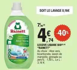 E.Leclerc RAINETT Lessive liquide bio offre