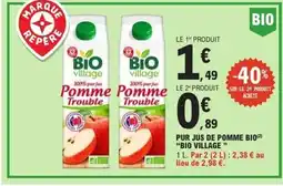 E.Leclerc BIO VILLAGE Pur jus de pomme bio offre