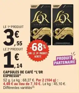 E.Leclerc L'OR ESPRESSO Capsules de café offre