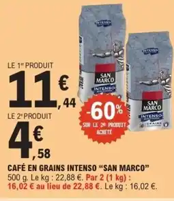 E.Leclerc SAN MARCO Café en grains intenso offre