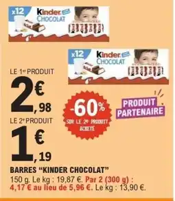 E.Leclerc KINDER Barres chocolat offre