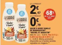 E.Leclerc MICHEL ET AUGUSTIN Vache à boire vanille de madagascar offre
