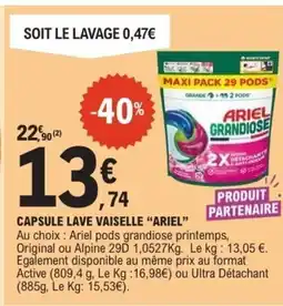 E.Leclerc ARIEL Capsule lave vaiselle offre