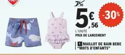 E.Leclerc MOTS D'ENFANTS Maillot de bain bebe offre