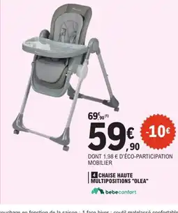 E.Leclerc BEBECONFORT Chaise haute multipositions offre