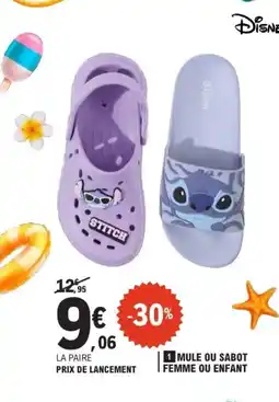 E.Leclerc Mule ou sabot femme ou enfant offre