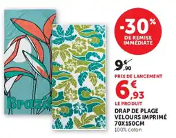 Hyper U DRAP DE PLAGE VELOURS IMPRIMÉ offre