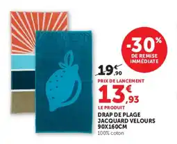 Hyper U DRAP DE PLAGE JACQUARD VELOURS offre