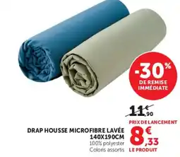Hyper U DRAP HOUSSE MICROFIBRE LAVÉE offre
