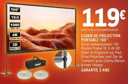 E.Leclerc Espace Culturel ECRAN DE PROJECTION PORTABLE 100" offre