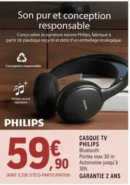 E.Leclerc Espace Culturel CASQUE TV PHILIPS offre