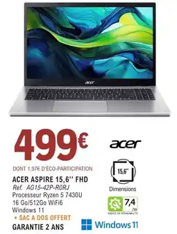 E.Leclerc Espace Culturel ACER ASPIRE 15,6" FHD offre