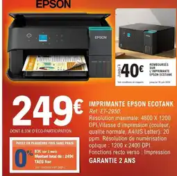 E.Leclerc Espace Culturel IMPRIMANTE EPSON ECOTANK offre
