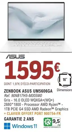 E.Leclerc Espace Culturel ZENBOOK ASUS UM5606GA offre