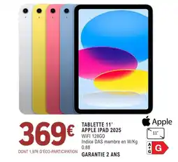 E.Leclerc Espace Culturel TABLETTE 11' APPLE IPAD 2025 offre