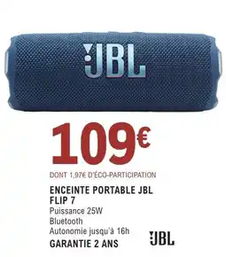 E.Leclerc Espace Culturel ENCEINTE PORTABLE JBL FLIP 7 offre