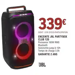 E.Leclerc Espace Culturel ENCEINTE JBL PARTYBOX CLUB 120 offre