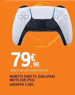 E.Leclerc Espace Culturel MANETTE SANS FIL DUALSENSE WHITE EUR PS5 offre