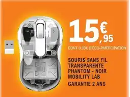 E.Leclerc Espace Culturel SOURIS SANS FIL TRANSPARENTE PHANTOM NOIR MOBILITY LAB offre