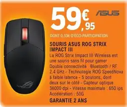 E.Leclerc Espace Culturel SOURIS ASUS ROG STRIX IMPACT III offre