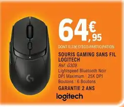 E.Leclerc Espace Culturel SOURIS GAMING SANS FIL LOGITECH offre