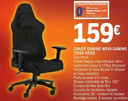 E.Leclerc Espace Culturel CHAISE GAMING NOVA GAMING TISSU ARIES offre