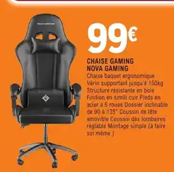 E.Leclerc Espace Culturel CHAISE GAMING NOVA GAMING offre