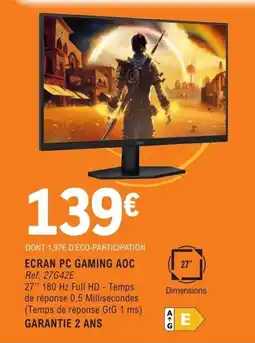 E.Leclerc Espace Culturel ECRAN PC GAMING AOC offre