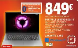 E.Leclerc Espace Culturel PORTABLE LENOVO LOQ 15" offre