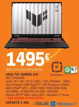 E.Leclerc Espace Culturel ASUS TUF GAMING A16 offre