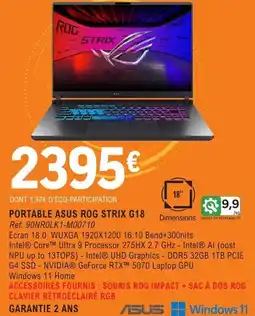 E.Leclerc Espace Culturel PORTABLE ASUS ROG STRIX G18 offre