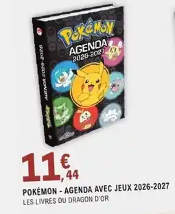 E.Leclerc Espace Culturel POKÉMON AGENDA AVEC JEUX 2026-2027 offre