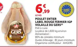 Bi1 POULET ENTIER LABEL ROUGE FERMIER IGP VOLAILLE DU GERS offre
